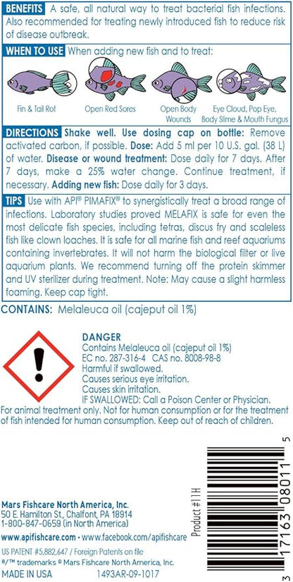 API MELAFIX Freshwater Fish Bacterial Infection Remedy 8-Ounce Bottle