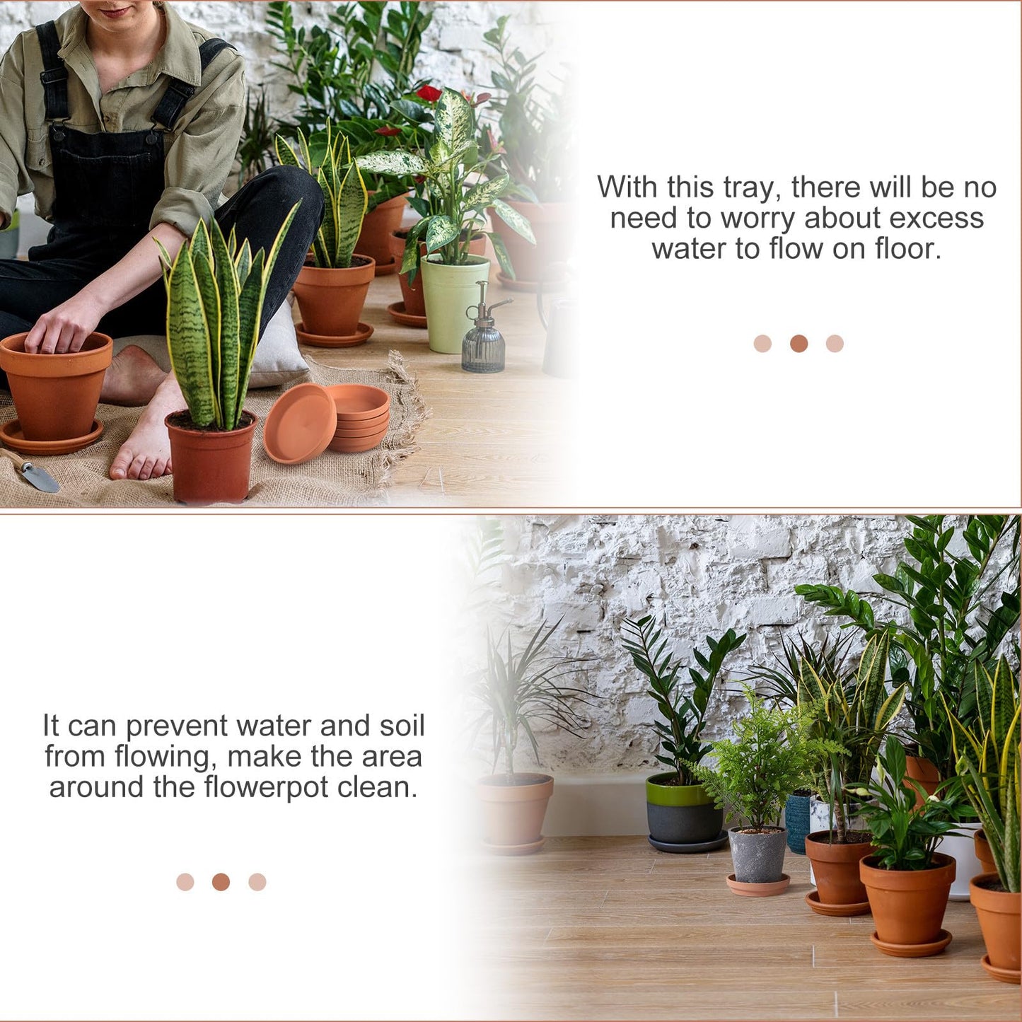 BESPORTBLE 5pcs Terracotta Plant Saucers, Ceramic Pot Saucer Trays for Indoor Outdoor Plants, Water Catcher Base for Small Clay Pots, 4. 3 Inch Brown