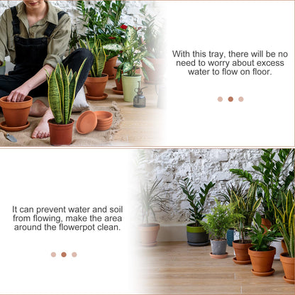 BESPORTBLE 5pcs Terracotta Plant Saucers, Ceramic Pot Saucer Trays for Indoor Outdoor Plants, Water Catcher Base for Small Clay Pots, 4. 3 Inch Brown