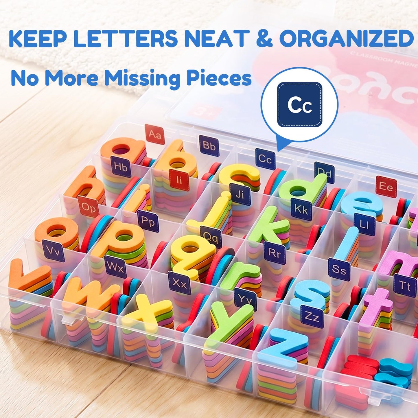 JoyCat English & Spanish Magnetic Letters Kit, 260 Pcs Foam Alphabet Magnets with Spanish Symbols & Double-Sided Magnetic Whiteboard, Bilingual Preschool Learning Toys for Classroom & Homeschool