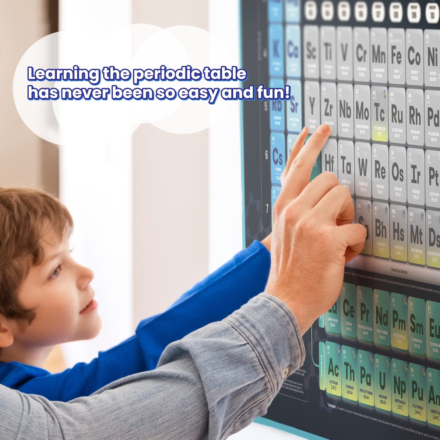 BEST LEARNING i-Poster My Periodic Table – Interactive Talking Periodic Table for Kids Ages 8-14 to Learn Elements, Symbols & Atomic Facts Through Sound and Quiz Play