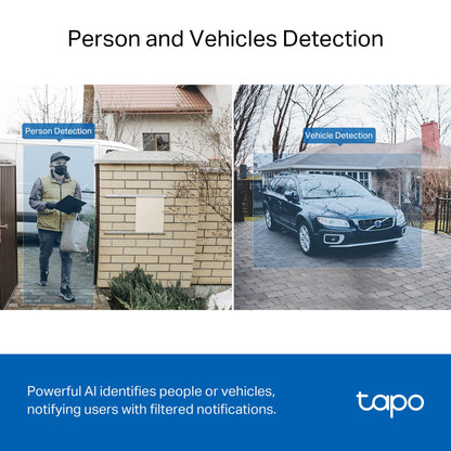 Tapo Smart Video Wireless Doorbell Camera - 2K, 160° Ultra-Wide View, Up to 180 Days Battery, Alexa, Google Assistant Compatible, Free AI Person Detection, IP54, SD/Cloud Storage, D205