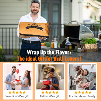 BBQ Blanket for Resting Meat-Air Fryer/Dough/Kitchen/Smoker Accessories Party Picnic Camping-Insulated Bag for Brisket/Pork Shoulder/Turkey-Anniversary Birthday Gift for Men (21in)