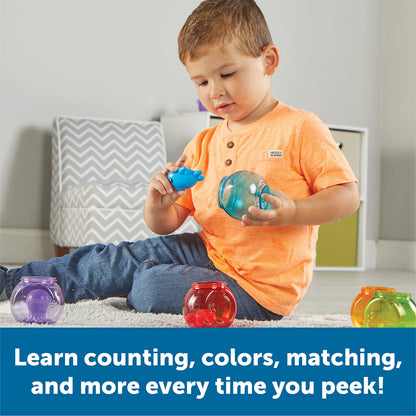 Learning Resources Peekaboo Fishbowl Friends - Counting and Fine Motor Skills, Water and Bathtub Toys, Toddler Games, Preschool Activities, Math Manipulatives, Gifts for Boys and Girls