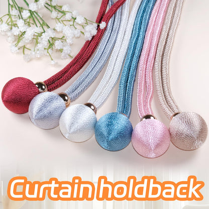 Curtain Tiebacks Decorative Holdbacks with Ball, 4 Pack Simple and Elegant Handmade Tie Backs for Modern Drapes, Wedding Party, Home Office (Orange)