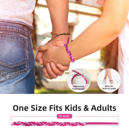 BuggyBands 24 Pack Mosquito Repellent Bracelets for Adults & Kids, DEET-Free, Individually Wrapped, Adjustable PU Leather Bug Repellent Wrist Bands