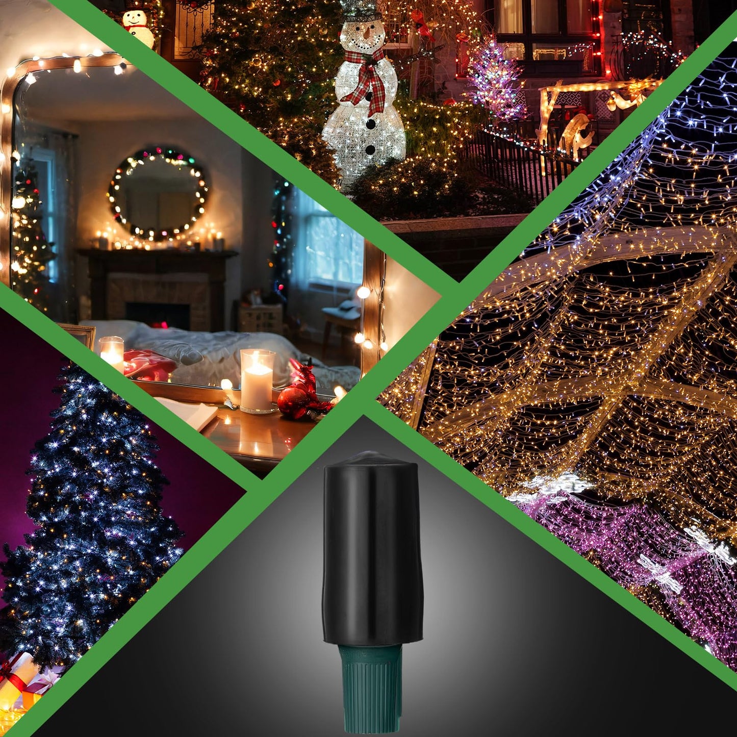 Cinnvoice 20 Pcs No Glow Christmas Bulbs Light Caps Compatible with C7 LED String Lights Rubber String Lights Caps Soft Christmas Light Caps Blackout Light Cap Covers