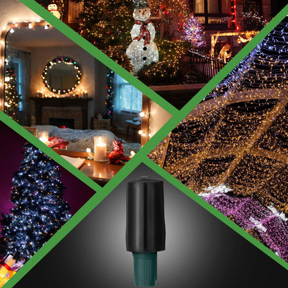 Cinnvoice 20 Pcs No Glow Christmas Bulbs Light Caps Compatible with C7 LED String Lights Rubber String Lights Caps Soft Christmas Light Caps Blackout Light Cap Covers
