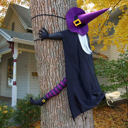 Giiffu Halloween Decorations Outdoor 57" Crashing Witch into Tree Decor