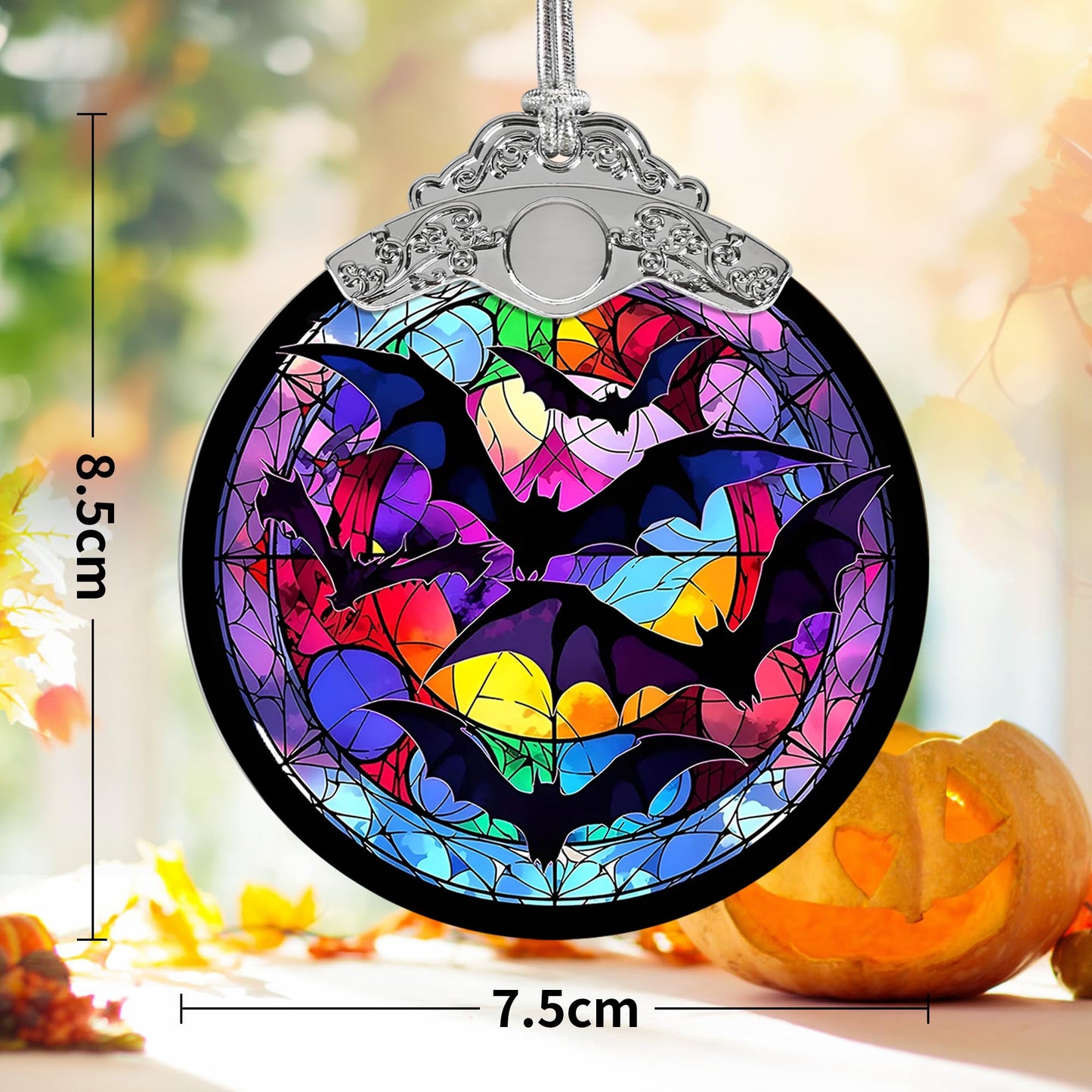 Jocidea Bat Hanging Ornament Glass Ornament - Christmas & Halloween Decoration - Keepsake Gift