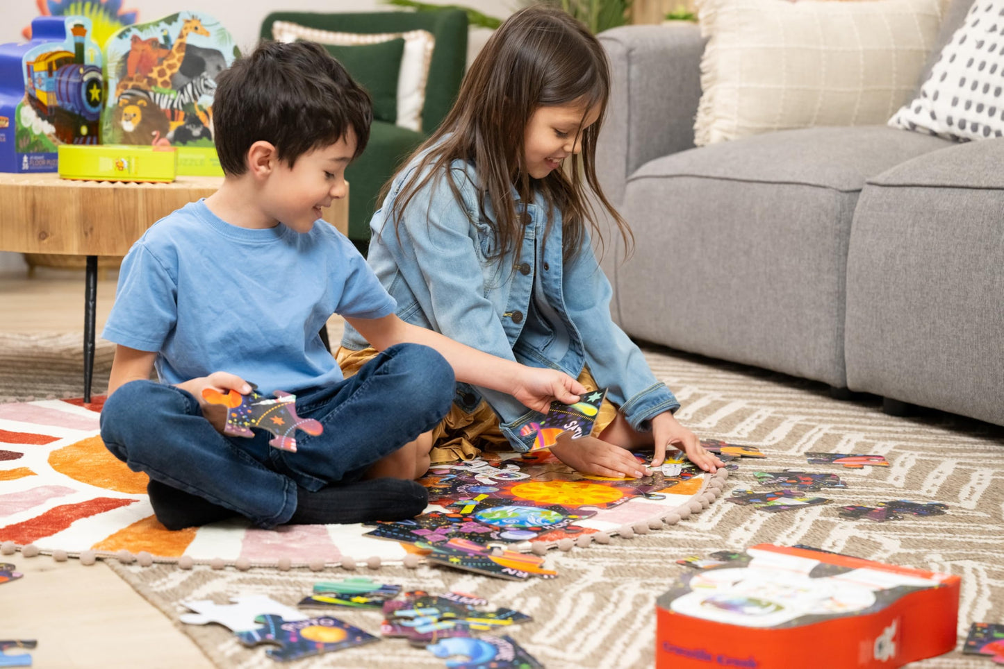 Crocodile Creek 36-Piece Jigsaw Floor Puzzle - Fun Floor Puzzles for Kids Ages 3-5 - Heavy-Duty Shaped Box for Storage - Mermaid Dreams - 24" W x 18" H Finished