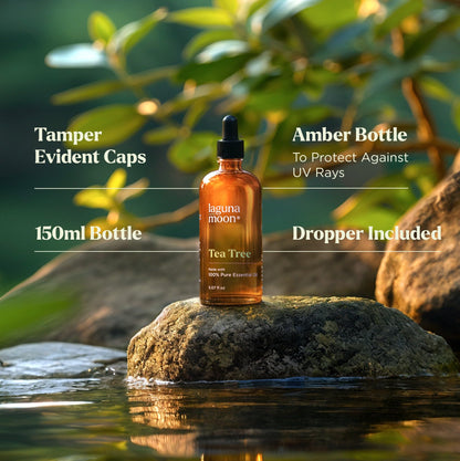 Lagunamoon Essential Oils Set - Top 6 Blends for Diffusers, Home Care, Candle Making Scents, Fragrance, Aromatherapy, Humidifiers, Gifts - Peppermint, Tea Tree, Lavender, Eucalyptus, Orange (10mL)