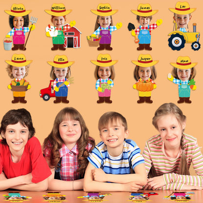 60pcs Farm Theme Cutouts Farmer with Straw Hat Bulletin Board Decorations Farmer Paper Cut-Outs Classroom Decor for Boy Girl Classroom DIY Craft Photo Kindergarten Preschool Wall Door Decor Supplies