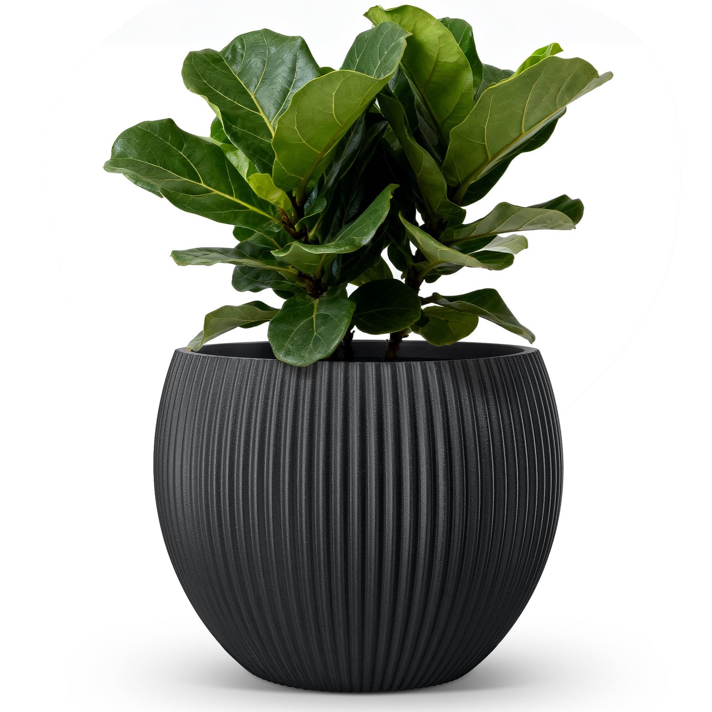 homenote Flower Pots 14.5 Inch,Large Plant Pots Indoor with Drainage,Plastic Pots for Plants,Garden Pots for Outdoor,Large Planters for Indoor Plants,Big Plastic Planter,Black
