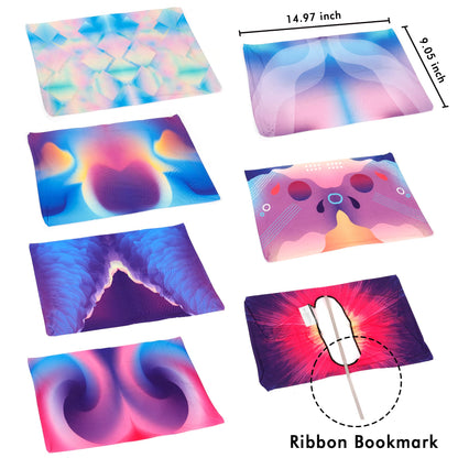 Feela 7 Pack Neon Pattern Jumbo Fabric Book Covers, Washable Durable Reusable Nylon, Stretchable for Hardcover Textbooks & Notebooks up to 9'x11'