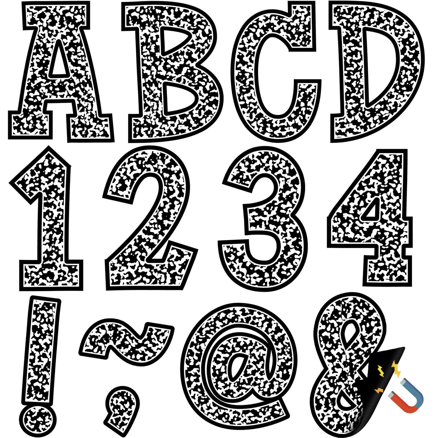 Tinlade 98 Pcs Magnetic Letters Classroom Composition Set 3 Inch Magnetic Alphabets Numbers Symbols Classroom Bulletin Board School Blackboard Decoration Supplies for Education