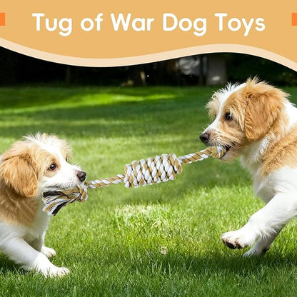 wodoca [4 Pack] Dog Rope Toys, Puppy Teething Duty Cotton Knot Chew Rope for Small Medium Dogs, Interactive Tug of War Dog Toys for Boredom, Teeth Cleaning