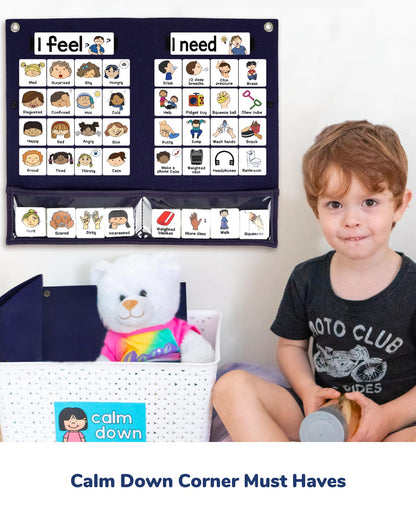 CHEFAN Feelings Chart, Calm Down Corner Supplies, Daycare Essentials, Social Emotional Learning Activities, Autism Learning Materials, ADHD Tools for Classroom Daycare & Home