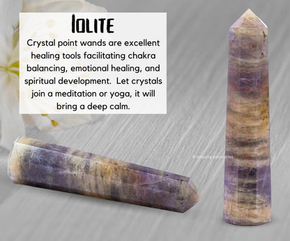 Amazing Gemstone Iolite Crystal Towers - Natural Healing Crystal Point Obelisk for Reiki Healing and Crystal Grid (3" to 4" INCH)
