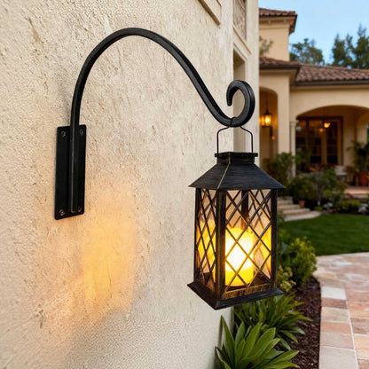 Lifyzoon Heavy Duty Plant Hanger Bracket (16"/Black), 80lbs Weight Capacity - Outdoor Hand-Forged Hanging Plant Bracket Durable and Stable Bird Feeder Hanger