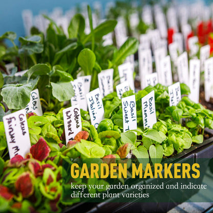 homenote Peat Pots, 4 Inch Seed Starting Pots with Drainage Holes Round(120 Pcs) with 4 Inch Plastic Plant Labels Waterproof Plant Tags(200 Pcs)