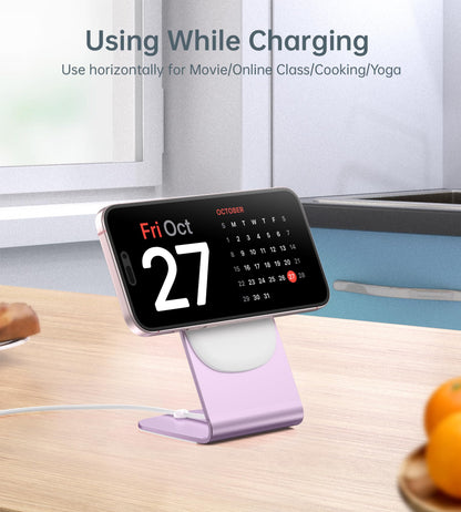 Magnetic Wireless Charger for iPhone 17/16/15/14/13/12 - Mag Charger+20W USB C Adapter, Fast Wireless Charging Stand/Pad with 5ft USB-C Cable for iPhone 17/16/15/14/13/12 Pro Max Plus Mini Air, Airpod