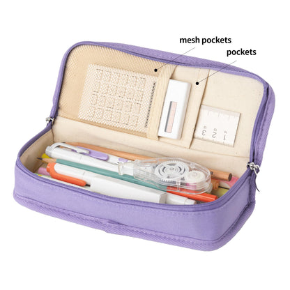 brunch brother Daily Purple Pencil Case, Large Capacity Pencil Pouch with Ample Storage, Simple Design for Students and Professionals