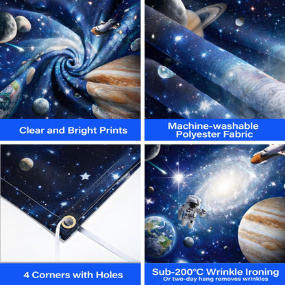 Outer Space Backdrop Party Supplies - 7x5 ft Universe Space Starry Photo Backdrops Planet Astronaut Room Decor for Boys Kids Birthday Newborn Baby Shower Space Solar System Photo Booth Prop