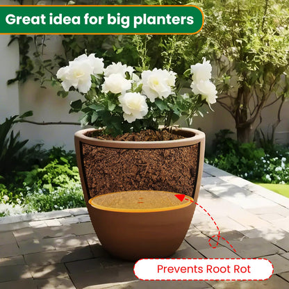 Furniok 2-Pack Round Planter Insert - Plant Pot Insert with Drainage Holes, Use Less Potting Soil, Planter Accessories for Indoor & Outdoor Use (13 inch)