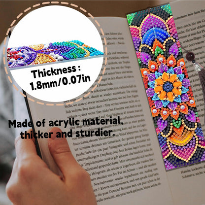 12 Pcs Mandala Diamond Painting Bookmarks,Diamond Art Bookmarks with Tassel, Diamond Art Painting Kits for Beginners Adults DIY Art Craft Gifts Book Decors