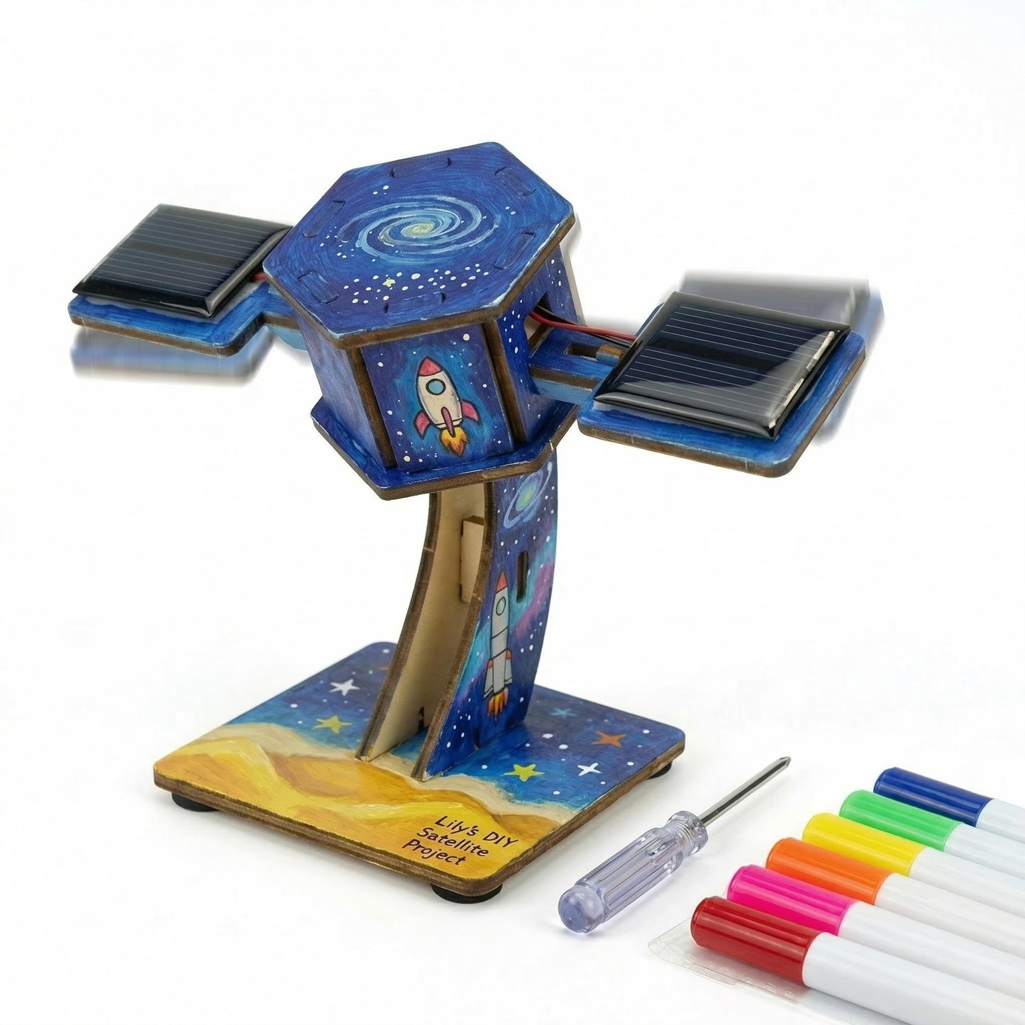 DIY Solar Power Satellite Model Kit, Alternative Energy & Space Science Building Project, Science Classroom Must Haves & Homeschool Teaching Supplies