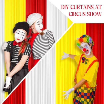 Blulu 3 Rolls 100' x 40'' Plastic Tablecloths Carnival Theme Party Decorations DIY Circus Tent Halloween Carnival Supplies for Circus Clown Party Ceiling Backdrop Curtains Decor(Red Yellow White)