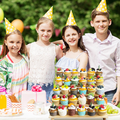 5 Tier Wooden Cupcake Stand for 50 Cupcakes - Rustic Cupcake Holder Stand for Wedding, Birthday, Party Display