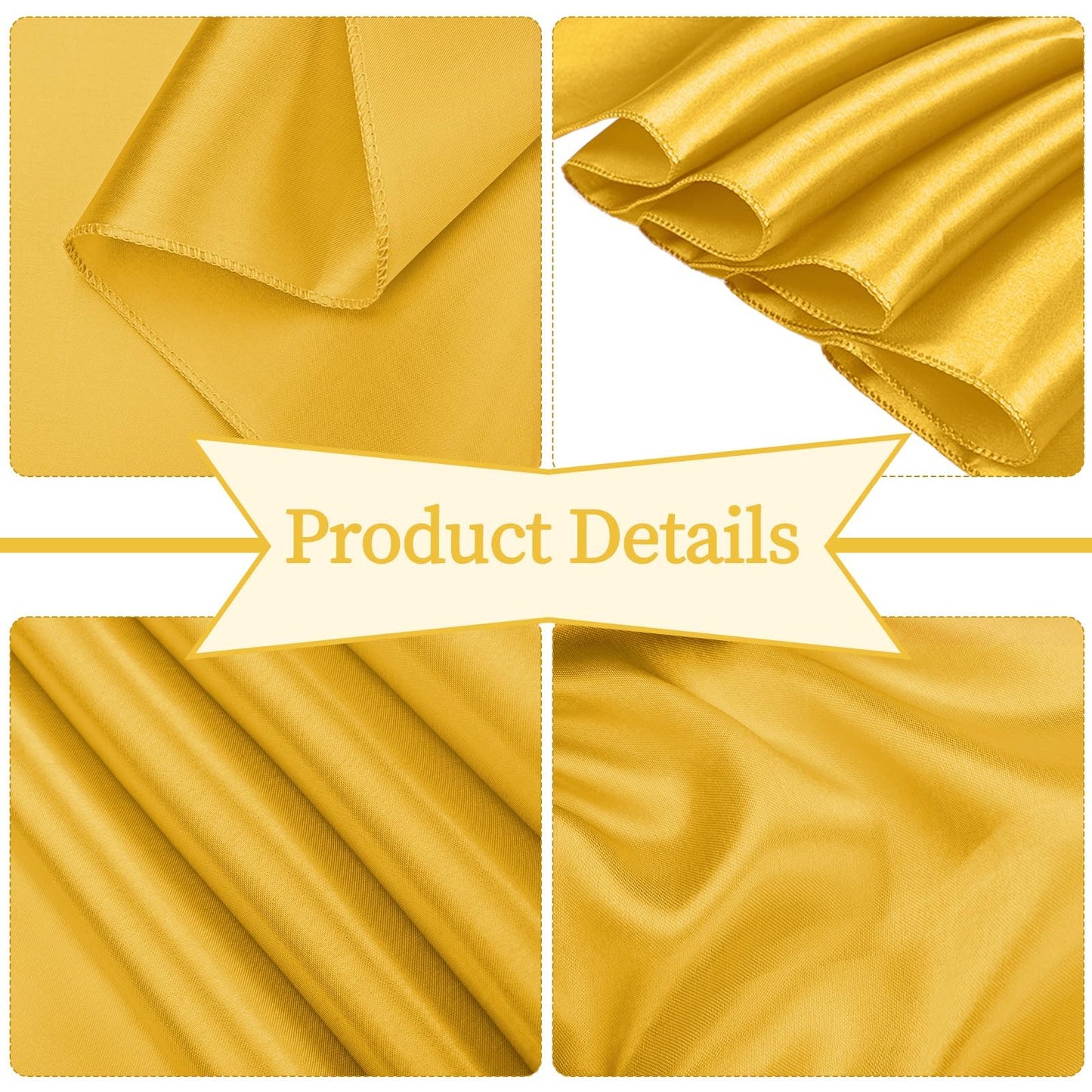 fani 120 PCS Satin Chair Sashes, Bows Designed ChairSashes, 7x78 inch Chair Sashes for Aisle Decorations Universal Chairs Cover Decoration for Wedding Reception Party Banquet (Gold)