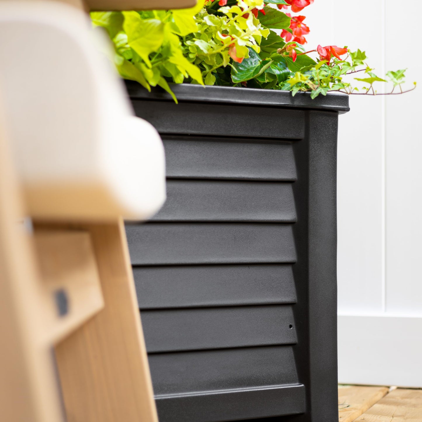 Mayne Lakeland 20-Inch Square Planter – Self-Watering, Weather-Resistant Planter for Flowers – Durable Outdoor Design for Patio, Porch, or Entryway