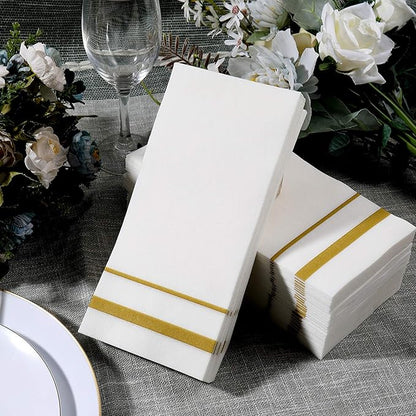 FOCUSLINE 200 Linen Feel Disposable Bathroom Napkins, Soft and Absorbent Paper