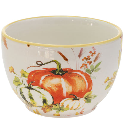 Boston International Ceramic Prep Bowls Dishwasher and Microwave Safe Fall Thanksgiving Bowl Set, 3-Sizes, Pumpkin Love
