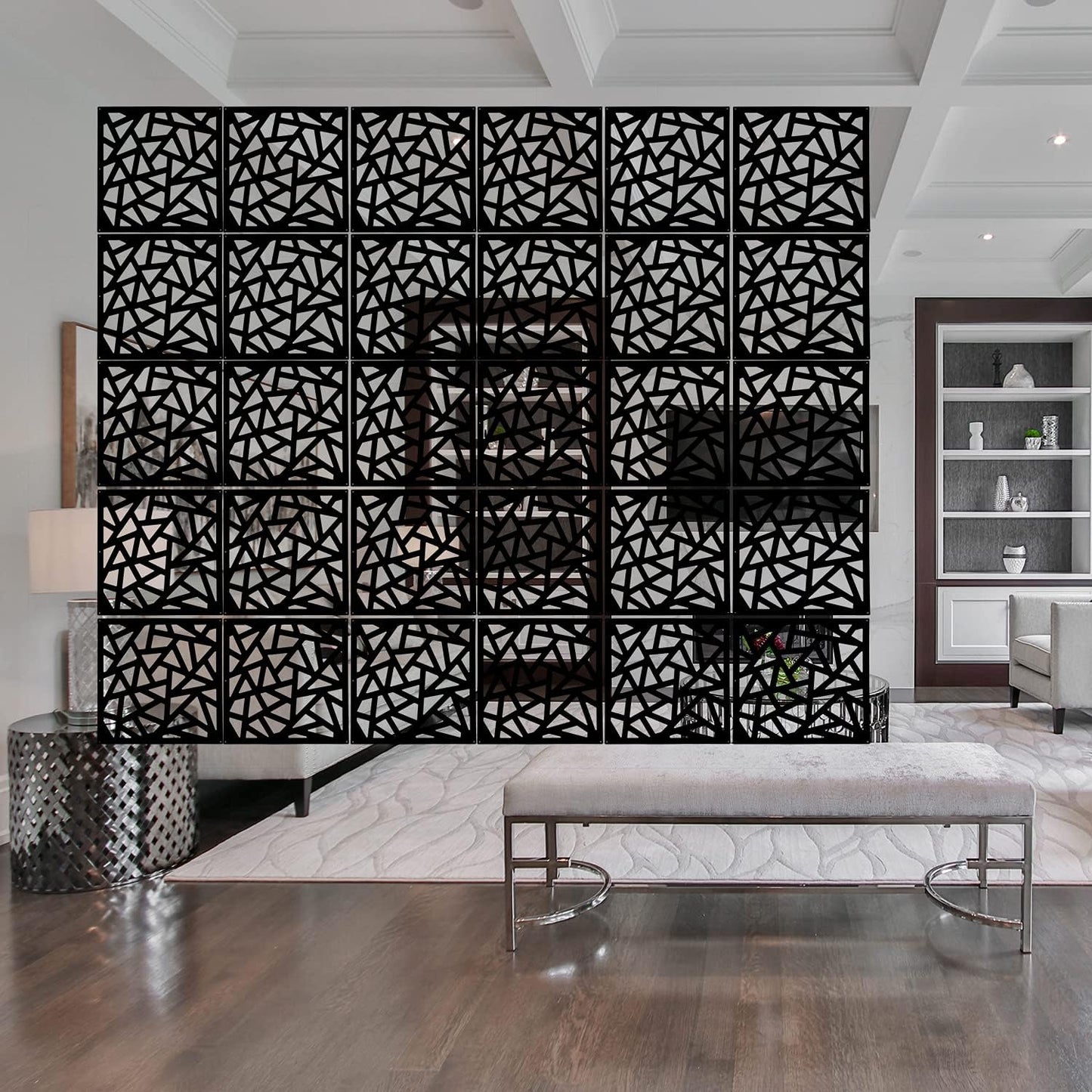 Stepstall Hanging Room Divider Made of Environmentally PVC, 12 PCS Room Divider Partitions Panel Screen for Decorating Bedroom, Dining, Study and Sitting-Room, Hotel, Bar and Restaurant