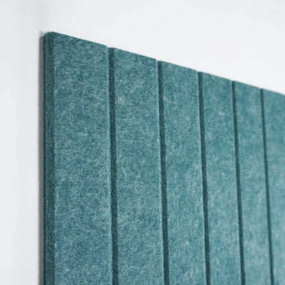 TENACR Cork Board Alternative-Felt Slat Wall Paneling,Office Bulletin Board for Decoration, Suitable for Displaying Photos and Documents, with Removable Adhesive Labels,12-Pack (Peacock Blue)
