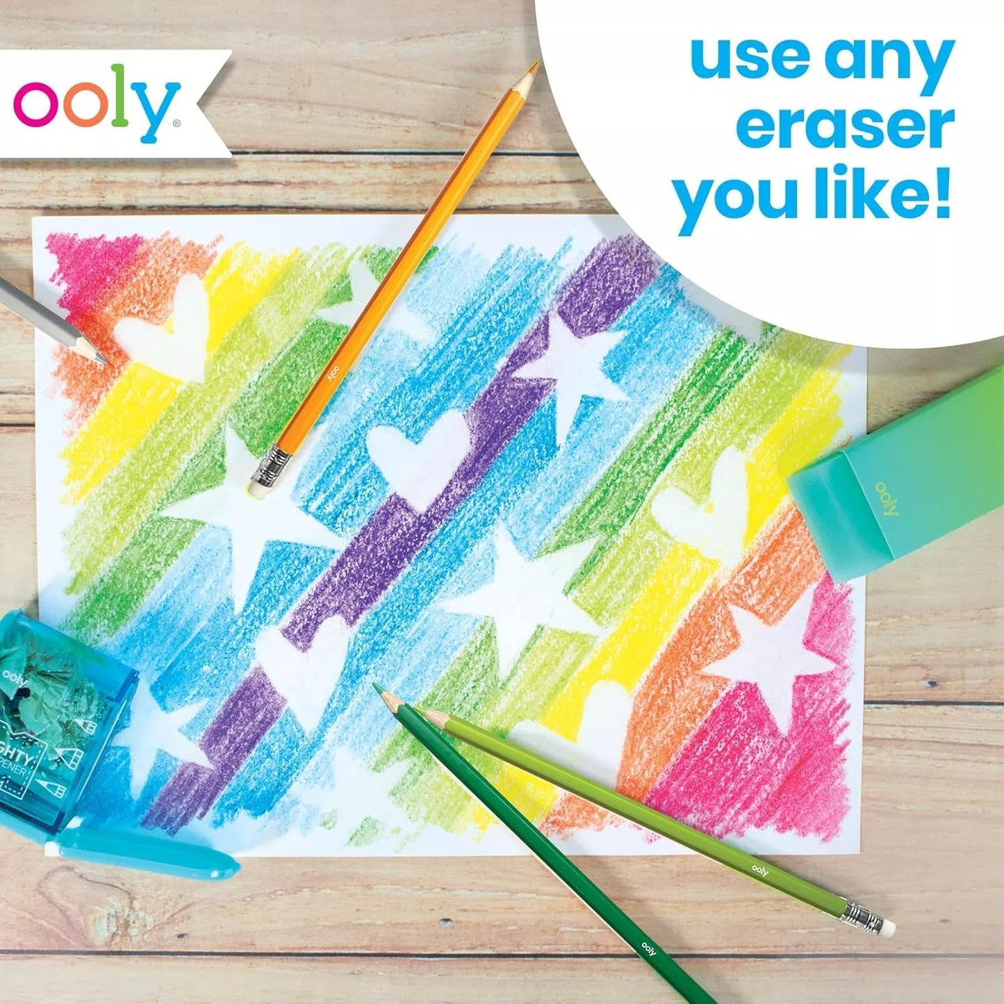Ooly UnMistakeAbles Erasable Colored Pencils Set of 12, Stress and Mess Free Marker Pack, Drawing & Coloring Pencils for Kids and Adults,Colorful Back to School Supplies for Arts and Crafts