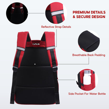 SAKOS Frontier 14 inch Laptop Backpack, Professional Travel Backpack Carry on Flight - TSA Approved, Water Repellent Laptop Backpack for Men & Women, College Backpack with Laptop Compartment - Red