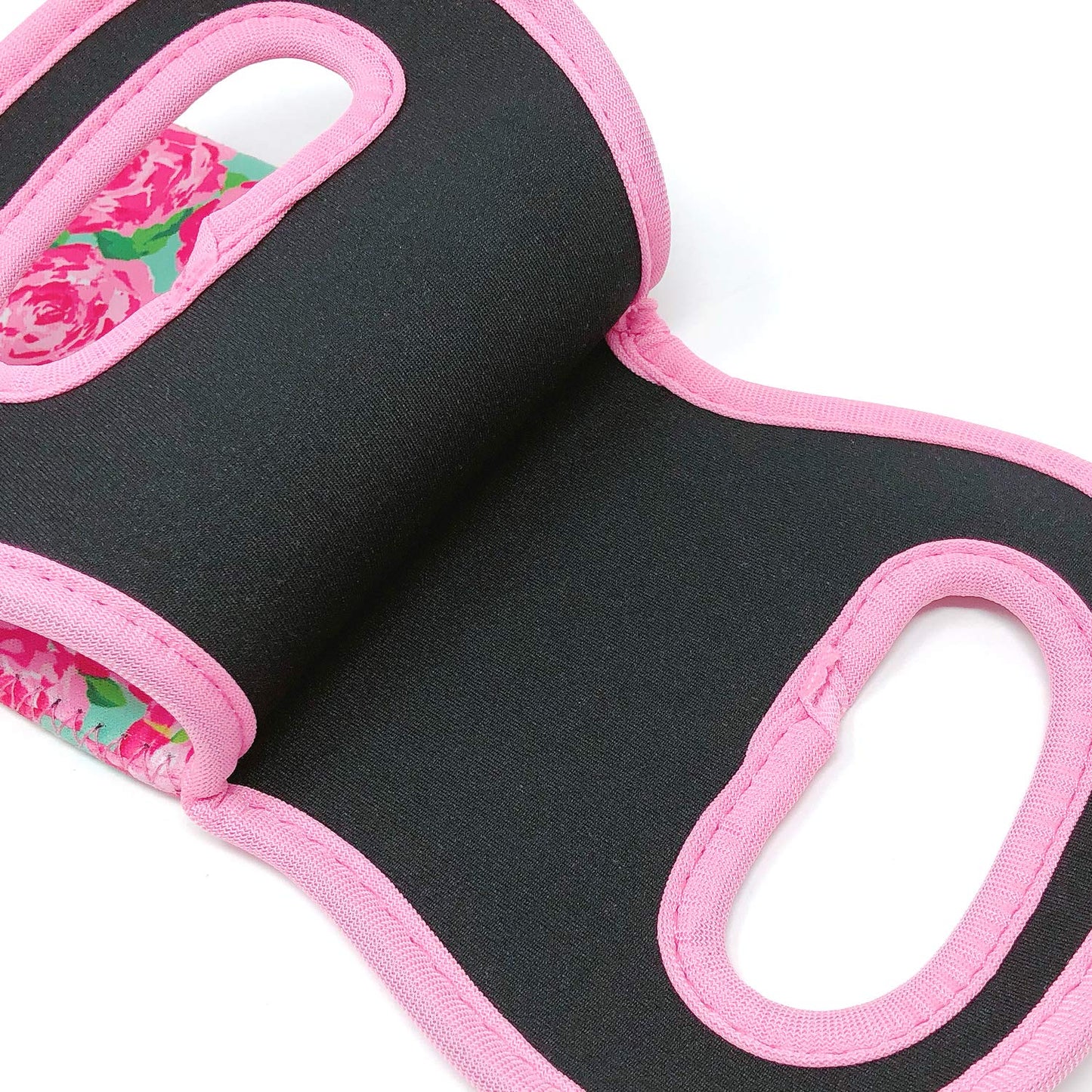 allydrew Insulated Neoprene Wine Tote, One Bottle, Pink Roses
