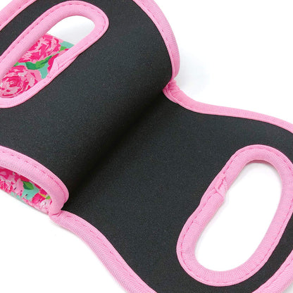 allydrew Insulated Neoprene Wine Tote, One Bottle, Pink Roses