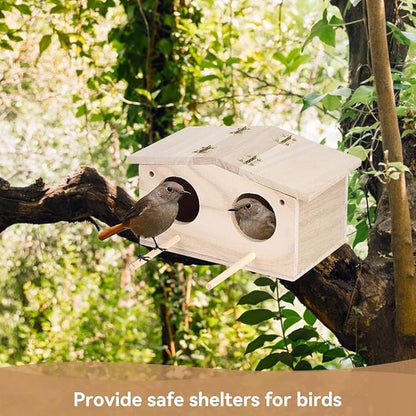 Parakeet Nesting Box, Bird House Wood Breeding Box Parrots Mating Box Bird House Budgie Pet Bird Nests House for Parrots Swallows Breeding Box Cage Birdhouse Accessories