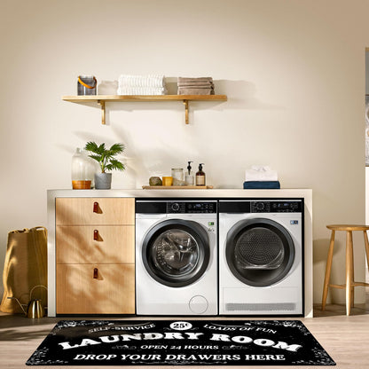 Zoke Laundry Room Rug Runner Stylish Non-Slip Laundry Room Mat 20"x47", Versatile, Waterproof Runner for Laundry, Kitchen, and Bathroom, Mudroom Decor and Farmhouse Charm