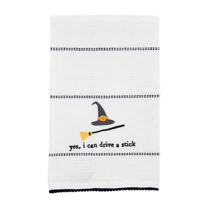 Mud Pie Halloween Towel, Drive Stick, 16 1/2" x 26"