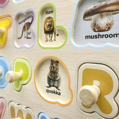 QUOKKA 8 Wooden Puzzles for Toddlers 1-3 - Toddler Montessori Puzzles Ages 2-4 in a Rack - Learning Alphabet, Numbers and Animals Toy for Kids 3-5 - Wood Games Gift for Boys and Girls