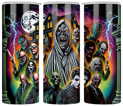 Casitika Horror Movie Merchandise. 20 Oz Halloween Tumbler With Lid And Straw. Scary Movie Cups For Horror Room Decor. (Ghost)
