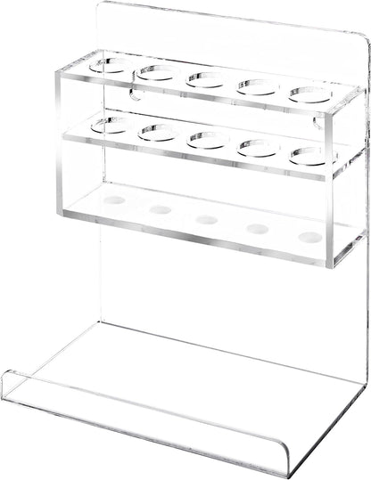 MyGift Wall Mounted Clear Acrylic Dry Erase Marker Holder Organizer for 5 Markers and Eraser, Hanging Whiteboard Accessories Rack for Office Home Dorm Classroom Meeting Room