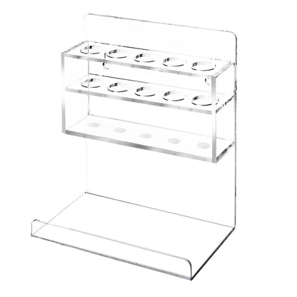 MyGift Wall Mounted Clear Acrylic Dry Erase Marker Holder Organizer for 5 Markers and Eraser, Hanging Whiteboard Accessories Rack for Office Home Dorm Classroom Meeting Room, Set of 2